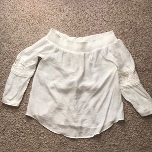 White off the shoulder lace blouse